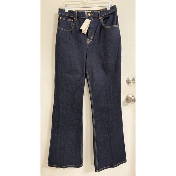 Tory Burch Stretch Bootleg Dark wash jeans Size 31(33 Inseam) NWT - Picture 8 of 16